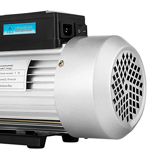 Vevor Vacuum Pump 12Cfm 1 Hp Single Stage Air Conditioning Vacuum Pump 110V 5Pa Ultimate Vacuum Refrigerant Hvac Air Tool Rotary Vane Vacuum Pump For Automobile Vacuum Evacuation (1-Stage, 12Cfm) #TOP5