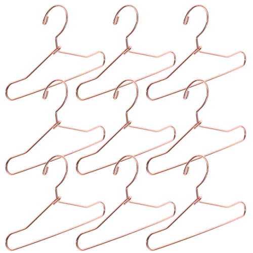 Toyvian Mini Perchas de Metal en Miniatura para Ropa de Muñecas 7.5 Cm Color Rosa Dorado 10 Unidades para Armario de Casas de Muñecas y Accesorios de Juguetes