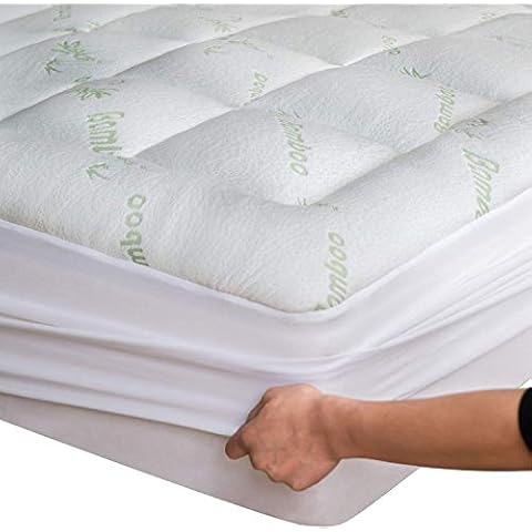 Niagara Sleep Solution 200gsm Bamboo Quilted Mattress Protector with Skirt 500gsm Cal King (72x84x15) Cover