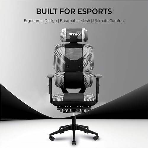 Image of NiTHO Matrix V2 Series Ergonomic Mesh Gaming Office Chair | Lumbar Back Support Computer Desk Chair with Adjustable Armrests, Rocking Recline & Height Adjustable Swivel Chair for Work or Gaming, Black