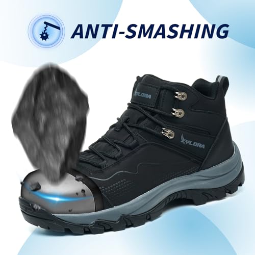 Waterproof Steel Toe Boots for Men Wide Width Non Slip Work Boots Lightweight Slip Resistant Safety Shoes Indestructible Construction Composite Toe Sneakers3