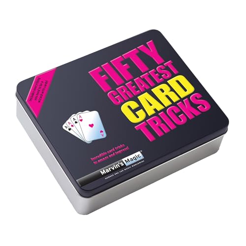 Marvin's Magic - Fifty Greatest Card Age 8+ Tricks Set - Children & Adults Magic Card Set - Includes Card Illusions, Close up and Mind Reading Tricks - Comes In Gift Set Tin - Suitable for +