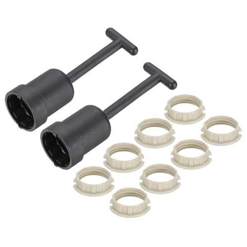 PATIKIL G9 Light Socket Rings Kit, Lamp Shade Holder Adapter 8 Plastic Ring Replacement with Removal Tool for Lamp Shade Collar Ring Retaining Ring Tool, 95mm White