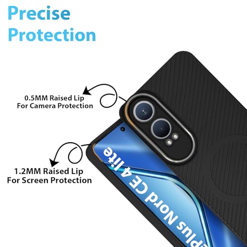 Image of LIRAMARK Rugged Carbon Fibre TPU Armor Silicone Back Cover Case for OnePlus Nord CE 4 lite