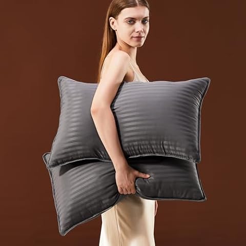 Bafode Bed Pillow, Pillows Queen Size Set of 2, Hotel Pillows for Bed, Soft Down Alternative Pillow for Side Sleepers, Back or Stomach Sleepers Cover