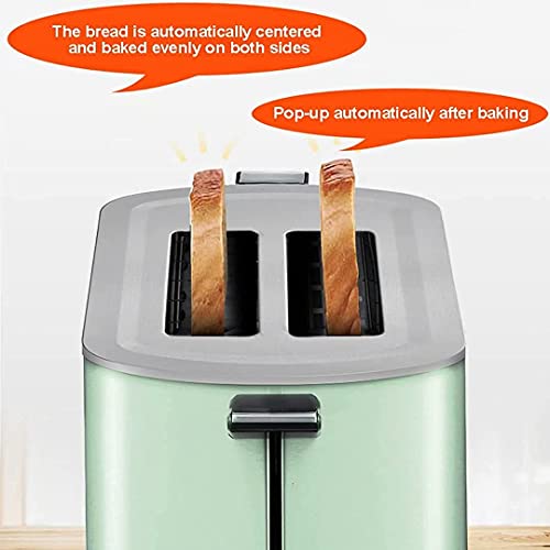 Dpliu 2 Scheiben-Toaster, Edelstahl-Toaster, breiter Slot / 5 Brot-Farbton/Abtauen/Aufwärmen/Abbrechen-Funktion… – Bild 3