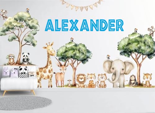 Vinilo Decorativo Personalizado Safari para Pared Infantil miniatura 3