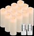 Comenzar Flameless Candles, Battery Candles Real Wax Pillar Candles Set of 12（D2.15 x H6） led Candles with Remote Timer(Batteries not Included)