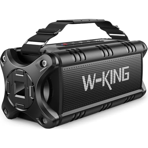 W-KING Bluetooth Speaker, 90W Peak 50W RMS Speakers Wireless Bluetooth 5.0, Deep Bass,IPX6 Waterproof Loud Speaker 40H Playtime/Stereo Pairing/TF Card/NFC Portable for Home Party,Camping,Beach,Garden