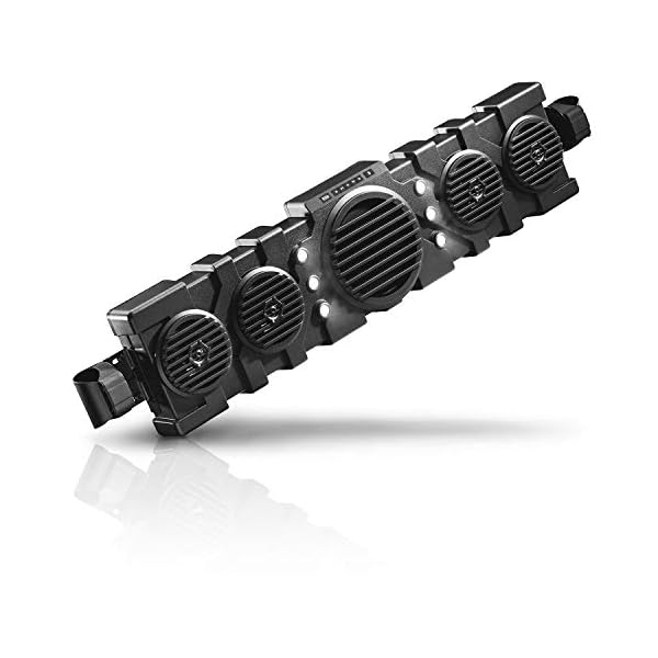 BOSS Audio Systems BRRF40A 40 Inch ATV UTV Audio System - IPX5 Rated Weatherproof, 8 Inch Woofer, 5.25 Inch Speakers, Amplified, Bluetooth, Built-in LED Lights, Easy Installation for 12 Volt Vehicles