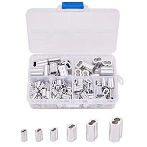 INCREWAY 6 maten aluminium dubbele vat Ferrule krimpende lus mouw Assortiment Kit voor draad touw en kabel