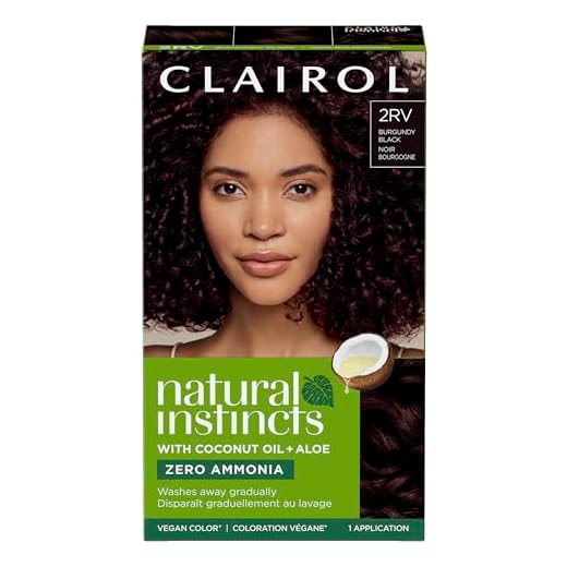 Clairol Natural Instincts Demi-Permanent Hair Dye, 2RV Burgundy Black Hair Color, Pack of 1