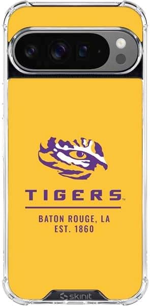 Skinit Clear Phone Case Compatible with Google Pixel 10 Pro - Officially Licensed LSU Geaux Tigers Design