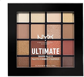NYX Professional Makeup Ultimate Edit Petite Shadow Palette paleta 16 cieni do powiek o różnym wykończeniu, ciepłe neutralne i różowe beże, Warm Neutrals