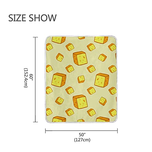 Flannel Blanket Delicious Yellow Diced Cheese All Season Throw Blanket Ultra Soft Warm Flannel Fleece Towel Quilt 50 X 60 Inch #TOP5