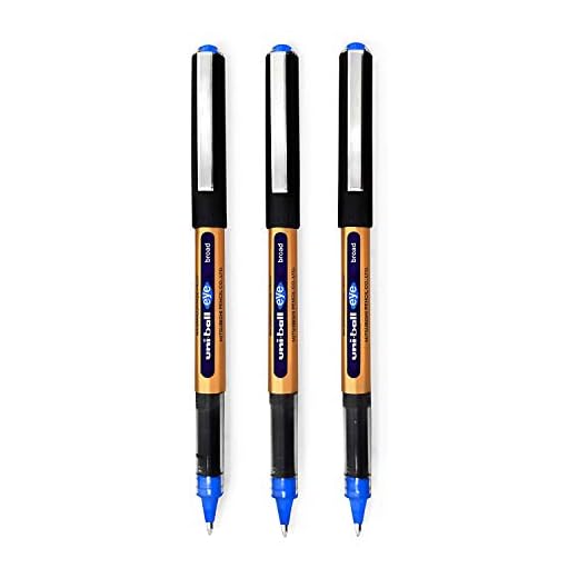 Uniball UB 150-10 Broad Eye Roller Ball Pen (1.0 mm, Blue Body, Blue Ink, Pack of 3)