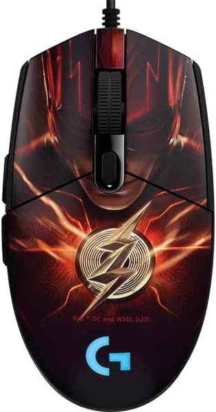 Skinit Decal Skin para Logitech G203 Prodigy RGB Wired Gaming Mouse - diseño oficial de Warner Bros The Flash Movie: póster de The Flash