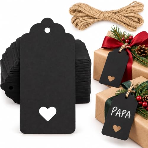 100 Etiquetas para regalos con Cuerda de Yute, Etiquetas para manualidades