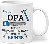 OPA IST DER BESTE - Dein Opa ist Dein persönlicher Heimwerker-Held, also verdient er beste Qualität. Ob als Geburtstagsgeschenk, zu Weihnachten oder als Geschenkidee für Opa zwischendurch, diese Kaffeetasse liegt gut in der Hand, ist spülmaschinenfest und sogar mikrowellengeeignet.