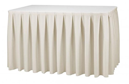 Skirting Excellent 520 x 73 cm Ecru/Creme Tischrock/Kellerfalte für die Tischgrößen 170 x 80 cm / Ø160 cm geeignet mit rückseitigem Klettband