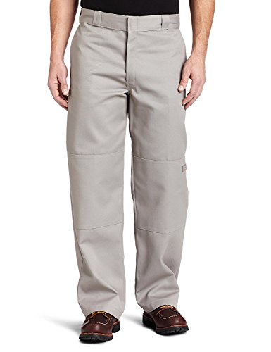 Dickies Men's Loose Fit Double Knee Twill Work Pant, Silver Gray, 38W x 30L