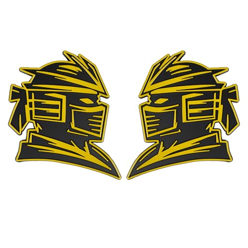 Image of Samurai Emblem, Custom 3D Car Badge - Universal Exterior Accessories for Car, Truck, SUV, Motorcycle (Set of 2) (Yellow)