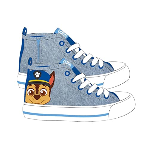 Zapatillas de La Patrulla Canina - Color Azul y Gris - Talla 24 - Cierre con Cremallera - Zapatillas Infantiles con Suela y Puntera de PVC - Producto Original Diseñado en España