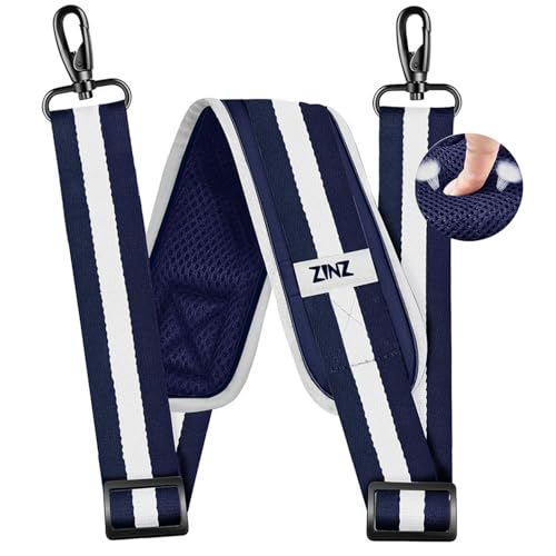 Image of ZINZ 79 inch Shoulder Strap, Extra-thick Fixed Cushion Pad and Dual Clasps Universal Replacement Strap with Metal Swivel Hooks for Laptop Bags, Luggage Bags, Camera, Crossbody(Stripes-BuWBu)
