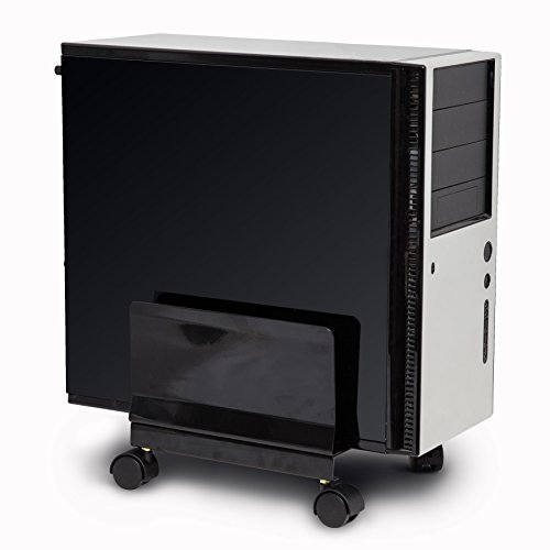 Io Crest Sy-Acc65063 Mobile Desktop Tower Computer Metal Floor Stand Rolling Caster Wheels With Tall Support Walls And Adjustable Width From 6" To 10",Steel Black #TOP3