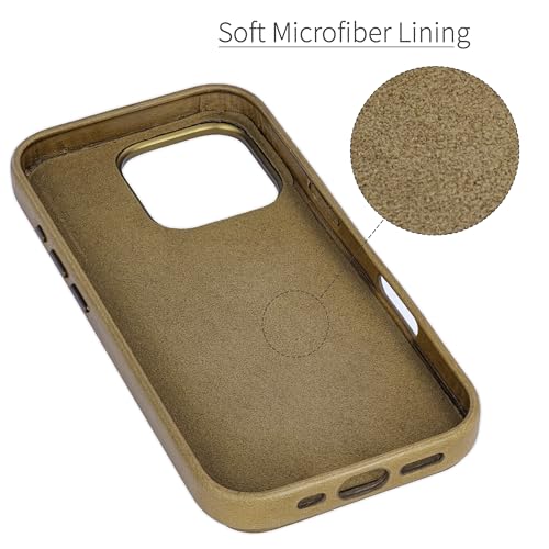 Coque iPhone 16 Pro en cuir véritable marron luxe Dockem - 5