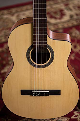 Cordoba C1M-CE Acoustic-Electric Cutaway Nylon String Classical Guitar, Natural, Protege Series - Image 14