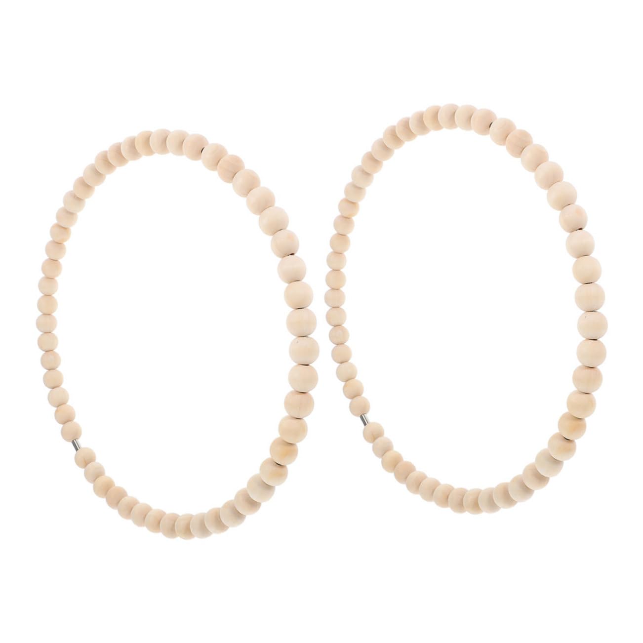 Mikikit 2pcs Wooden Bead Wreath Craft for Home Decor Versatile Beaded Garland for Wall Door Decorations Sturdy Floral Base for Holiday Parties Everyday Use