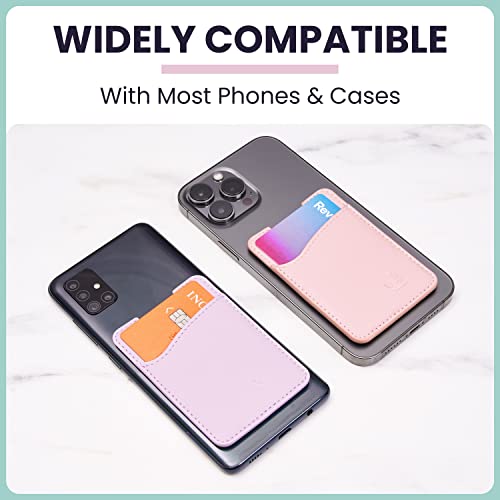 Premium-Leather-Credit-Card-Holder-Stick-On-Wallet-iPhone-Android-Smartphones-Rose-Gold-Leather-Wallaroo