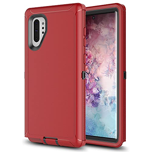 Galaxy Note 10 Plus Case Note 10+ Case for Samsung Galaxy Note 10 Plus Case Military Drop Shockproof Armor Heavy Duty Rugged 3 in 1 Protection Cover for Galaxy Note 10 Plus Phone Case (Red+Black)
