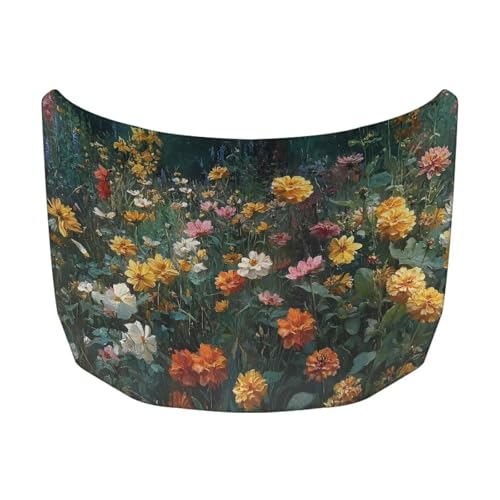 Image of Garden Car Hood Cover Elastic Polyester Cover for Car Hood Removable Automotive Accessories for Most Automotive Sedans Trucks Pickup Sports Cars