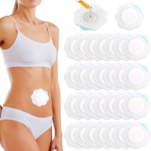 Castor Belly Button Patch, Self-Adhesive Castor Oil Wrap Pads, Spunlace Cloth, Highly Absorbent Organic Compress (Oil Not Included)