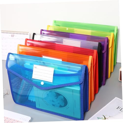 DIYEAH 7Pcs Saco De Arquivo De Sacos De Arquivo Transparentes Pastas De Documentos Expandindo Organi