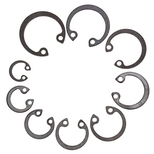 PRETYZOOM 100pcs Assorted Shaft Retaining Rings Spring Steel Snap Ring Assortment