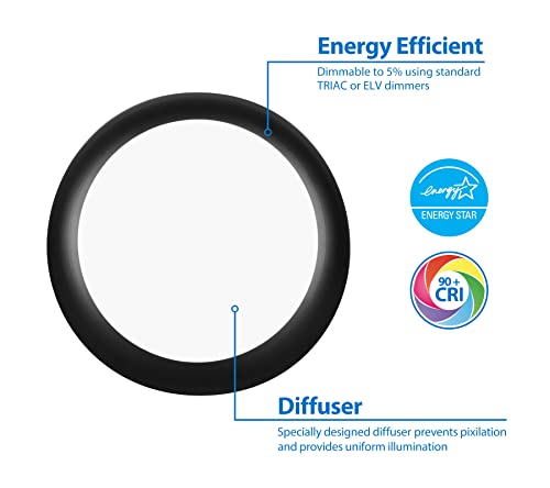 Image of NICOR Lighting RSD Selectable 5 /6 in. Black Surface Mount LED Downlight (RSD561120SBK)