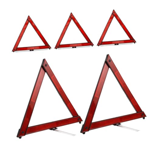 KICHOUSE 5pcs Car Triangle Safety Reflectors High Visibility Emergency Road Signs Reflective Warning Triangles for Trucks