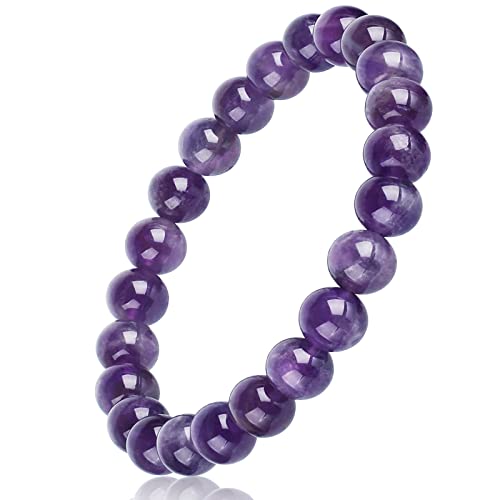 Handmade Amethyst Bracelet, Love Friendship Anxiety Healing Crystal Stone Protection Spiritual Amethyst Bracelet, Business Money Wealth Prosperity Good Luck Energy Beaded Bracelets For Men Women #TOP23