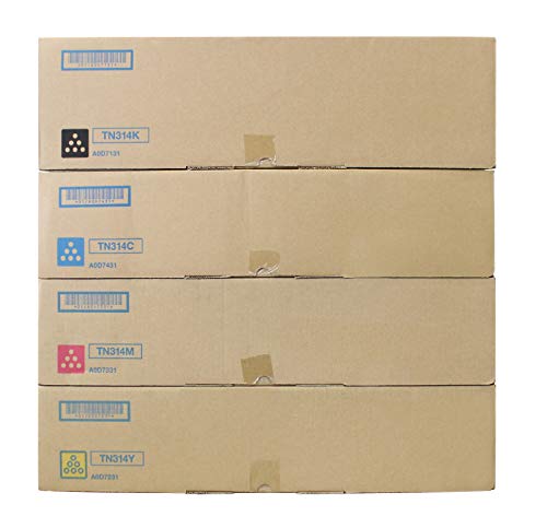 Konica Minolta Part# TN-314C. TN-314K. TN-314M. TN-314Y OEM Toner Cartridge Set