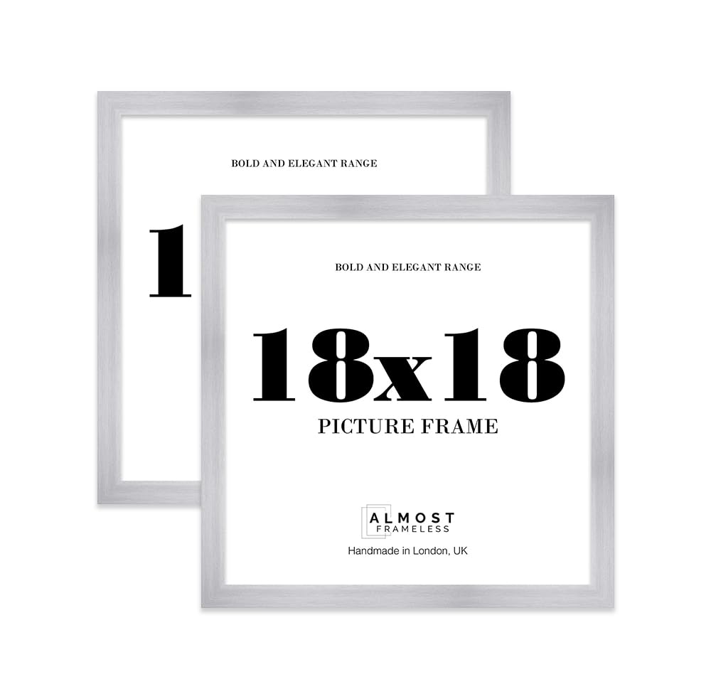 18x18 Photo Frame, Display 18x18 Pictures (22.9 x 15.2cm) Picture Frame for wall Display - Silver - 2 Pack