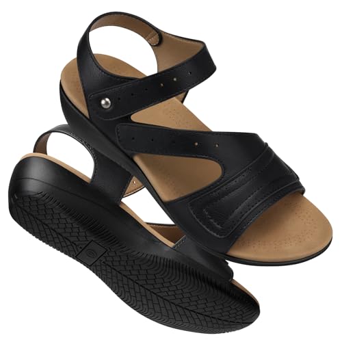 Image of SHIBEVER Wedge Sandals for Women Dressy: Comfortable Summer Low Wedges 2026 Platform Walking Womens Shoes