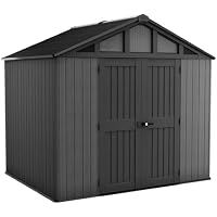 Keter Stronghold 10x8 Garden Shed &ndash; Grey | Steel-Reinforced Evotech Resin | Extra-Wide Double Doors (152.5cm) | Skylights + Windows | Ventilated & Weatherproof | Maintenance-Free Storage