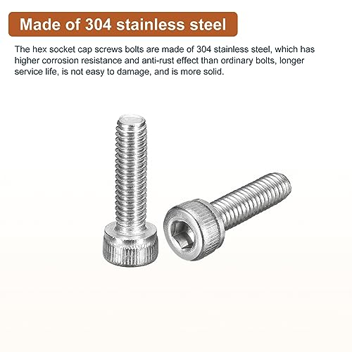 DTGN M3x10mm Socket Head Cap Screws Bolts, 100Pcs 304 Stainless Steel 18-8, Metric Machine Hex Socket Screw, Hex Drive - Image 3