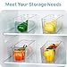 Vtopmart Breastmilk Storage Container 4PCS Set, Clear Freezer and Fridge Organizer Bins, Plastic Storage Bins for Breast Milk, Baby Pouches, Formula, Bottles and Yogurts, 4.3’’ Width, 14.7