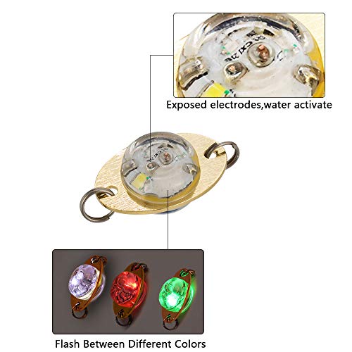 Dr.fish 5 Pack Fishing Deep Drop Lights Led Fishing Lure Fishing Light Attractant Spoon Flasher Underwater Trolling Salmon Halibut Bass #TOP3