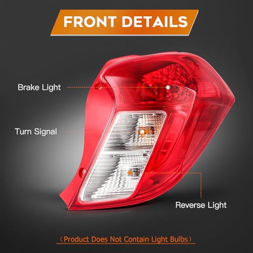 LBRST Tail Light Assembly Fit 2016-2022 for Spark Passenger Side Tail Light Chrome Housing Red Lens 42607404 by LBRST - Image 3