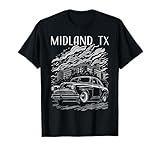 Midland Texas USA classico stile anni '40 o '50 stile auto art con uno stile industriale, retrò, vintage, artistico. Bel dettaglio e linee fluide. Design fantastico per gli appassionati di automobili, per chi ama Midland, auto d'epoca, auto d'epoca e design di auto d'epoca.